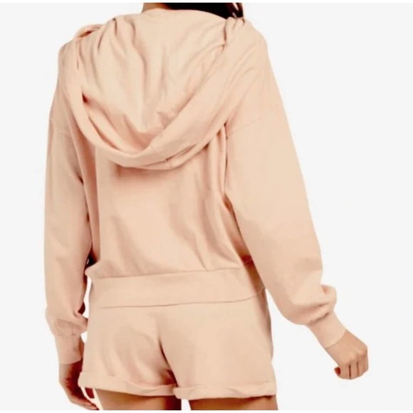 YFB NWT Young Fabulous & Broke Peach Piper Cowl Neck Hoodie Sweatshirt XS - Picture 2 of 7